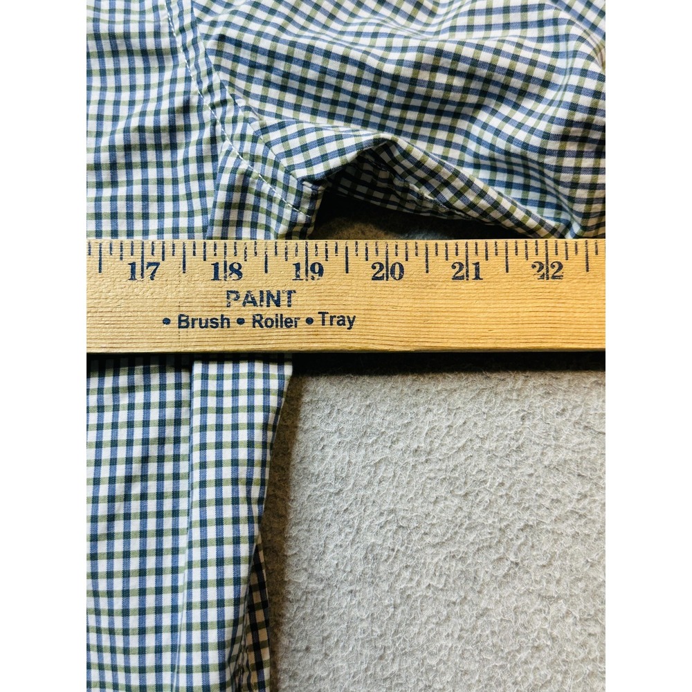 Banana Republic Shirt Mens Small Green Blue Check Slim Fit Button Down Cotton - Picture 8 of 11